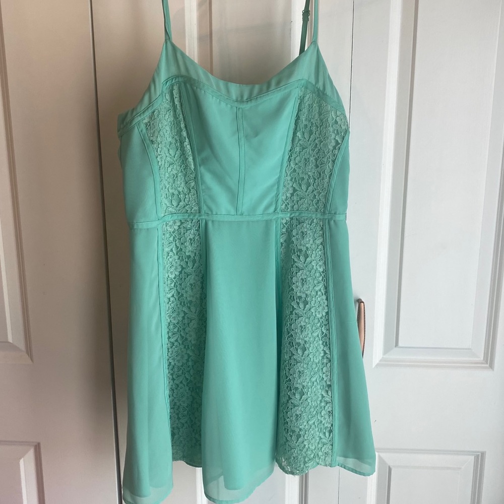 mint green mini strappy Lauren Conrad dress